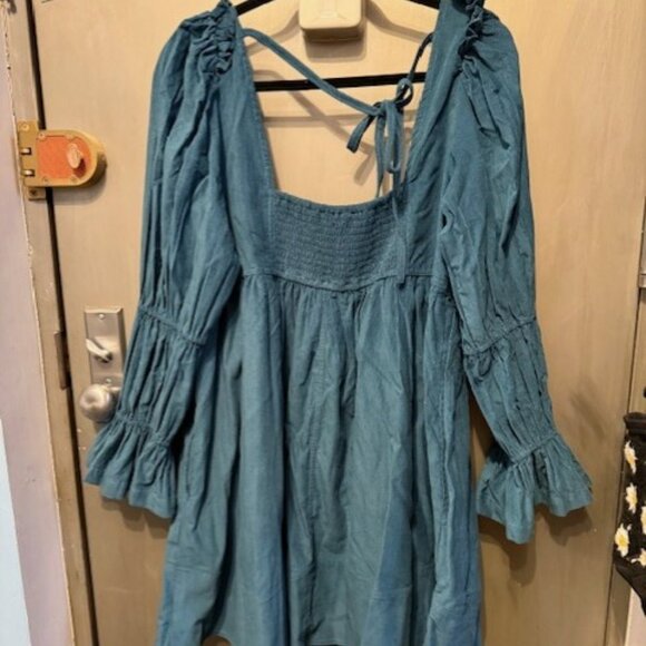 Pilcro Square-Neck Corduroy Babydoll Mini Dress - Picture 16 of 16